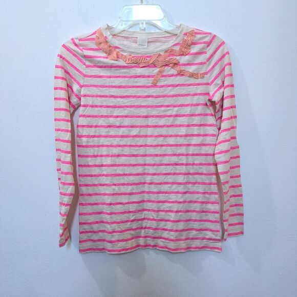 Crewcuts J. Crew Pink Striped Long Sleeve Shirt, Girls 14 - Picture 1 of 9